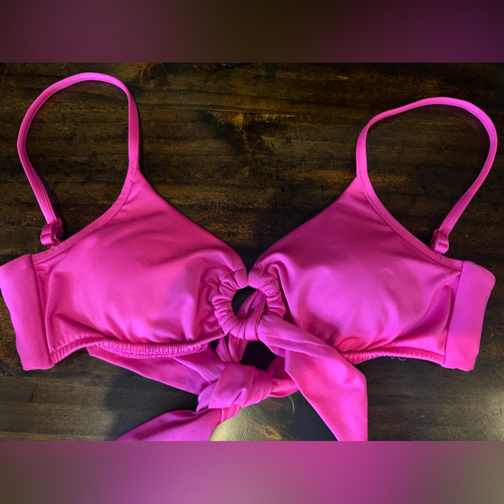 Women’s pink & turtle shell ring bikini. Cut out tags and do not remember brand.